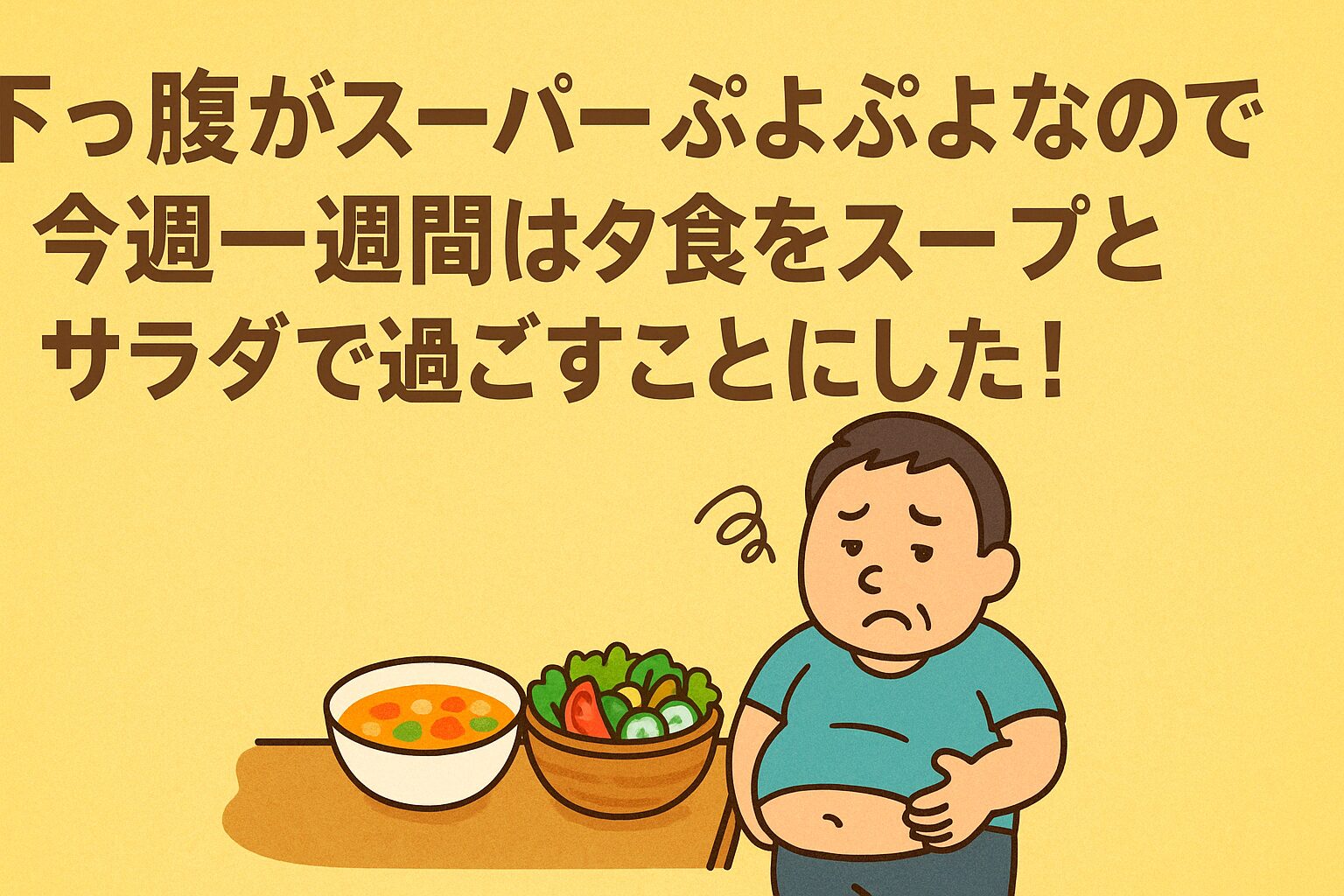 下っ腹がスーパーぷよぷよなので今週一週間は夕食をスープとサラダで過ごすことにした！