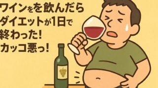 ワインを飲んだらダイエットが1日で終わった！カッコ悪っ！ 